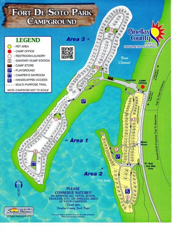 the map for fort de sotto park campground