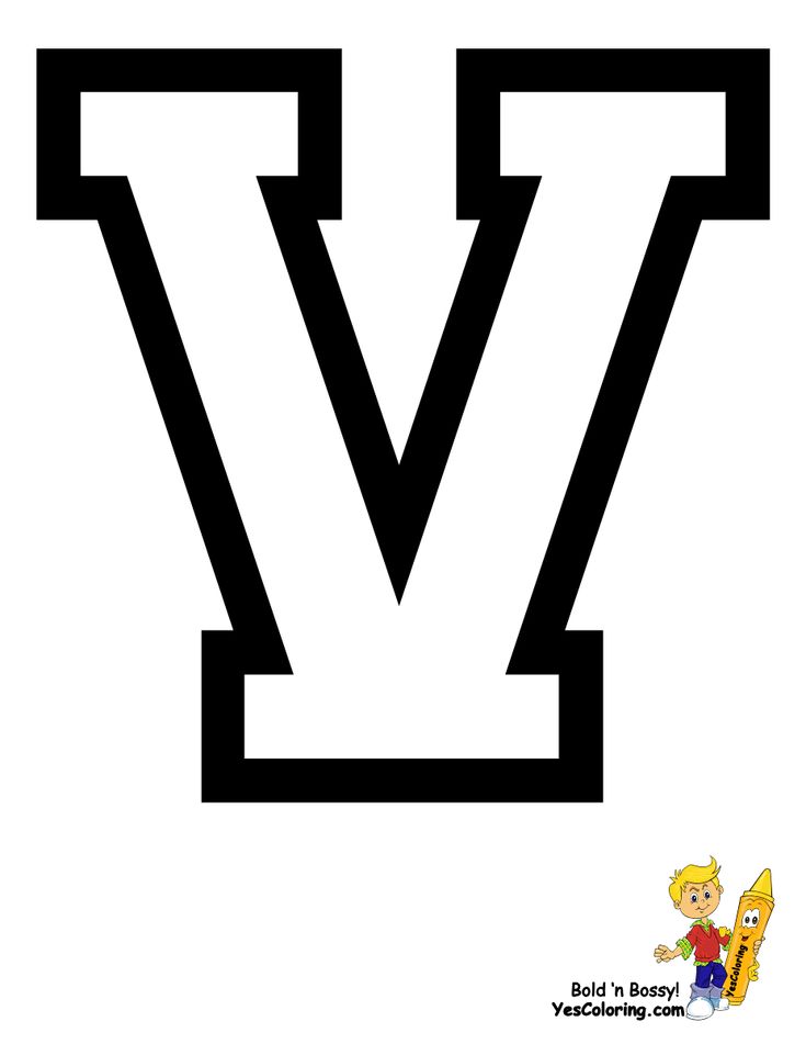 the letter v is made up of black and white letters with cartoon characters on them