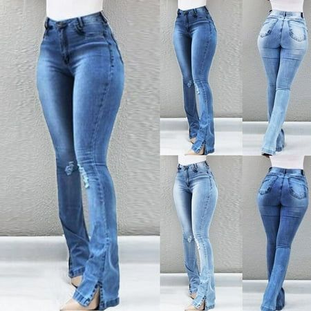 Women High Waisted Skinny Pocket Stretch Slim Button Trousers Hole Flare Pants Denim Jeans Features: 1.Features:Jeans,Pocket,High Waist,Casual,Trend and Fashion design,Suit for All Season Pants. 2.Material:Denim. Made from high quality fabric,lightweight soft and comfortable. 3.Style:Fashion Jeans, Comfortable,Perfect for home wear or lounging around or outdoor activities. 4.Occasion:Casual,Running,Birthday,Dating,Party,For work,At home Vacationand more.Suit for All Season. PLEASE NOTE:Hand or gentle machine wash in cold water / Do not bleach / Line dry.Our clothes all are designed for Asian figure,which means would be smaller than normal European sizes. Please refer to our own size chart instead, and youcan find it in our pictures or from the description. Product Description: Season:Suit Flare Pants Denim, Button Trousers, Jeans Comfortable, Jeans Pocket, Casual Trends, Flare Pant, Jean Pockets, Pants Denim, Denim Patterns