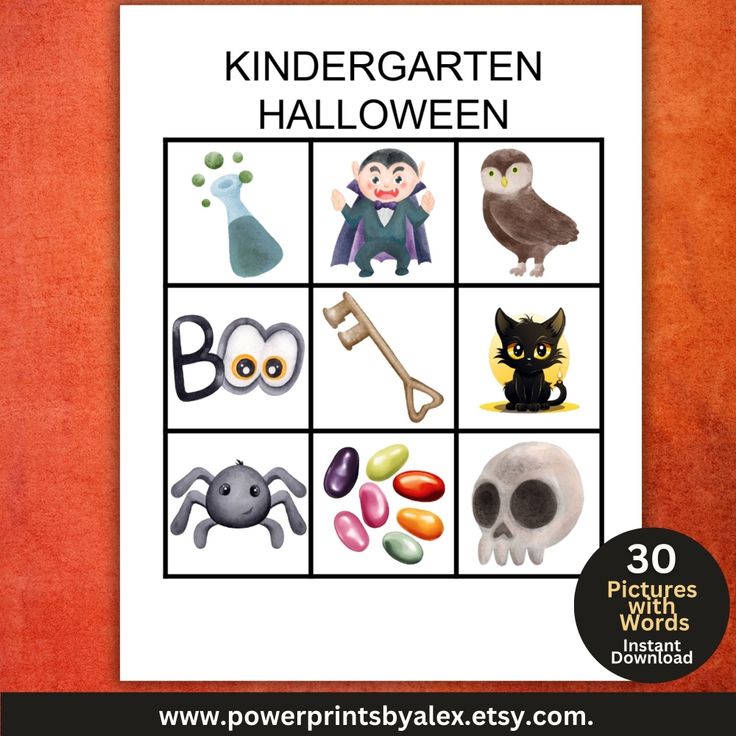 a printable halloween game for kids with pictures and words to match the word on it