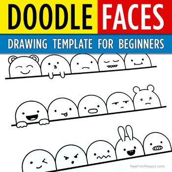 doodle faces drawing templates for beginners with the title, how to draw doodles