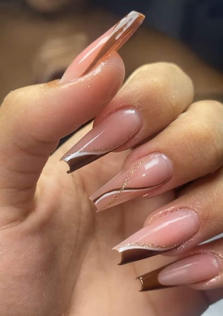 Vintage Nails, Glow Nails, Acrylic Nails Coffin Short, Nails Desing, Brown Nails, Chic Nails, Best Acrylic Nails, Cute Acrylic Nails, Perfect Nails