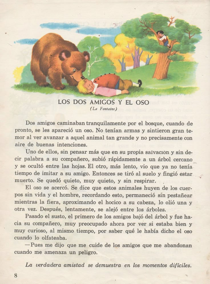 an old spanish book with illustrations of animals and people in the background, including a bear