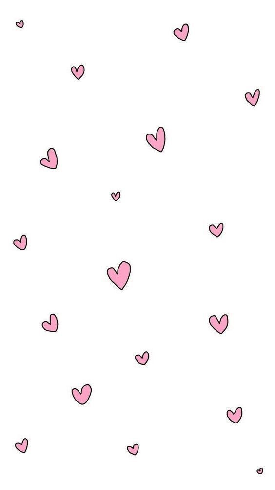 pink hearts floating in the air on a white background