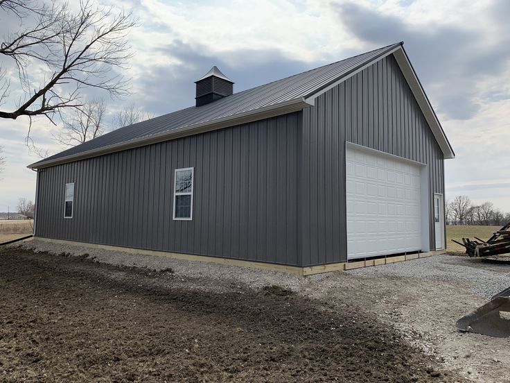 Gray Pole Barn Pole barn, Post frame building, Metal