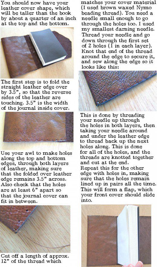 the instructions for how to make a leather wallet