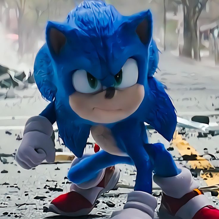 sonic the hedgehog is running in front of debris