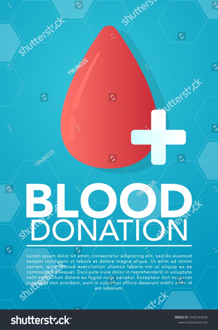 blood donation poster with red drop and medical cross on blue background, eps107