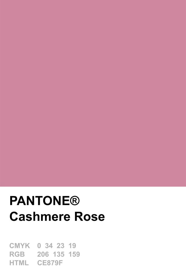 pantone's cashmere rose color swat list