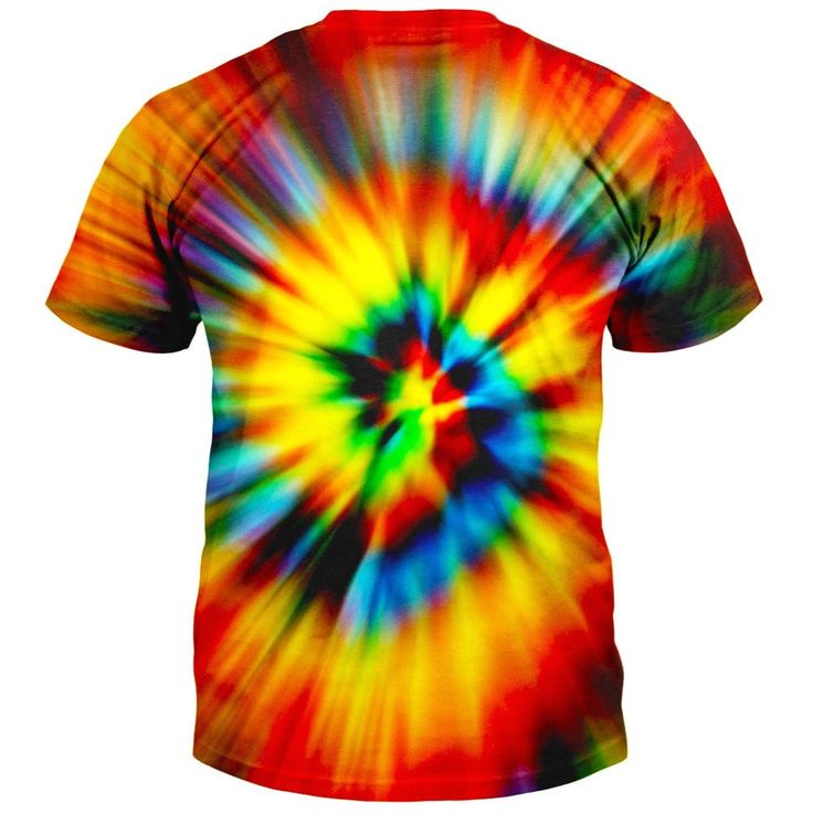 a multicolored tie - dyed t - shirt is shown