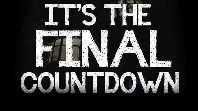 it's the final count down poster with an image of a clock tower in the background