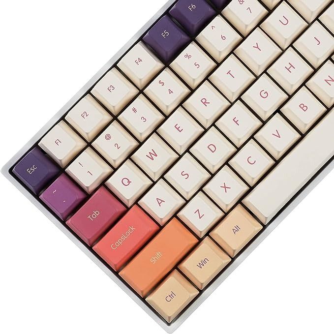 a computer keyboard with many different colored keys