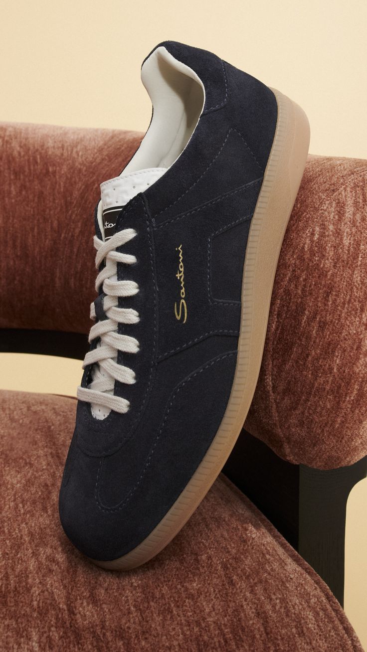 DBS Oly Santoni Sneaker Santoni Shoes Men, Santoni Shoes, New Trainers, Suede Sneakers, Retro Vibe, Shoes Men, Leather Men, Shoes Mens, Men's Shoes