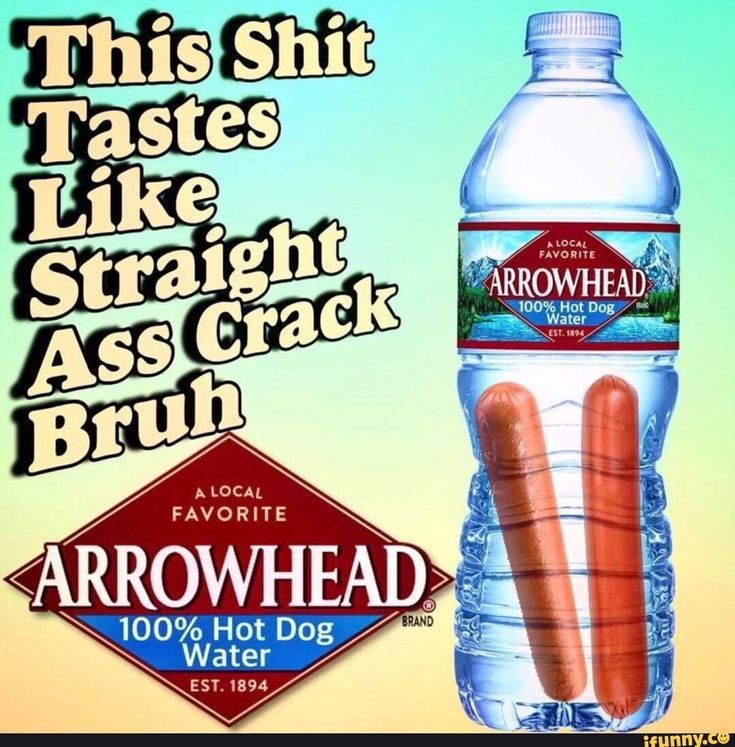 an advertisement for arrowhead hot dog water