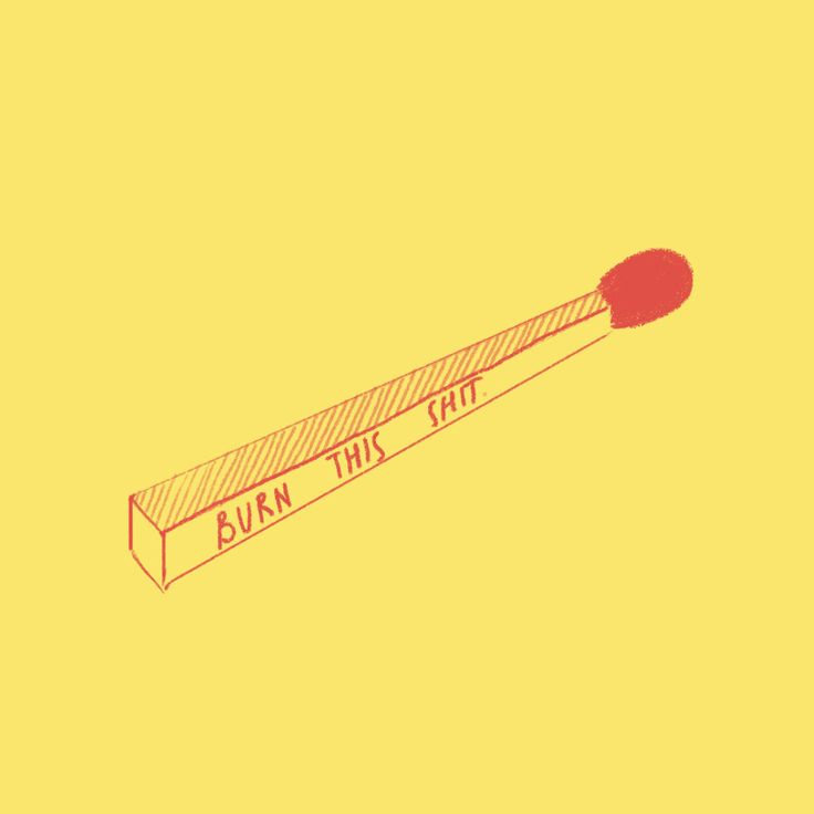 a drawing of a red object with the words burn this that on it and an eraser