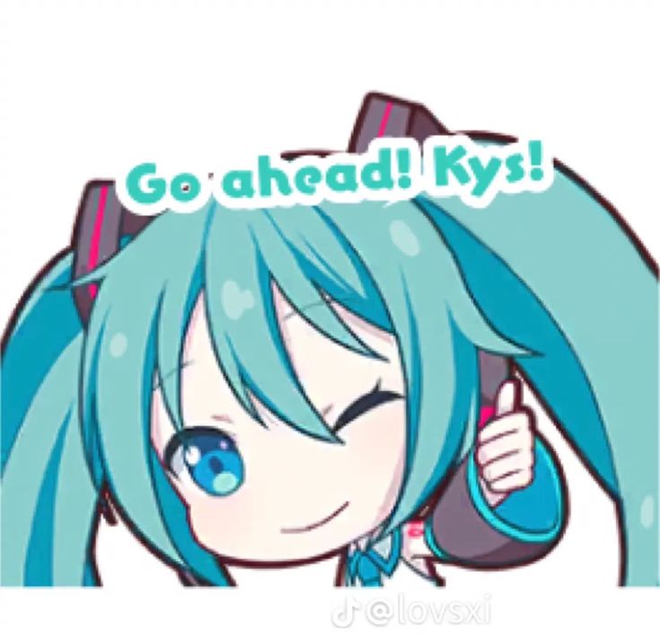 an anime character with blue hair holding a cell phone