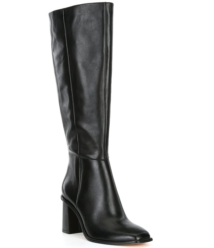 Shop for Antonio Melani Valerie Leather Tall Shaft Dress Boots at Dillard's. Visit Dillard's to find clothing, accessories, shoes, cosmetics & more. The Style of Your Life. Long Black Boots, Thigh Boots, Leather Western Boots, Black Knee High Boots, Black Boots Tall, Tall Leather Boots, Dress Boots, Leather Socks, Rounded Toe Boots