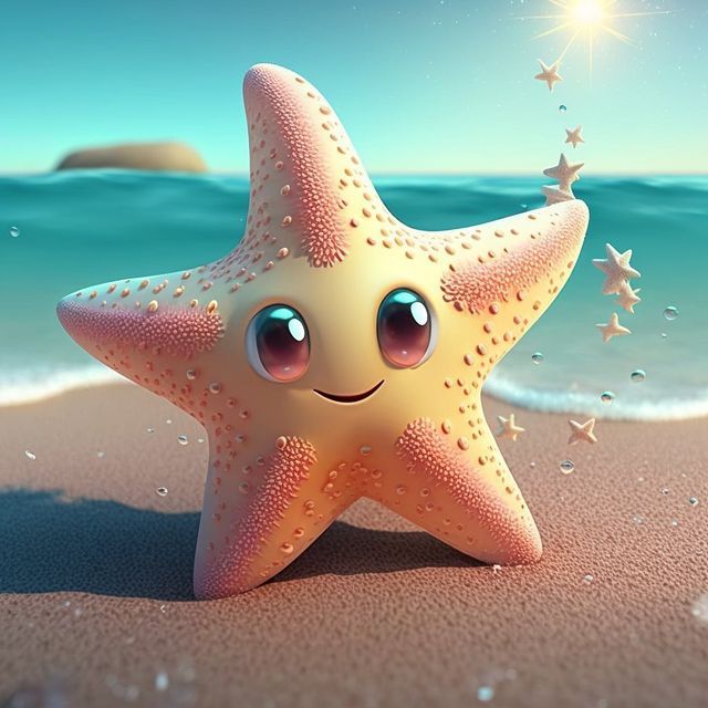 a starfish with big eyes on the beach