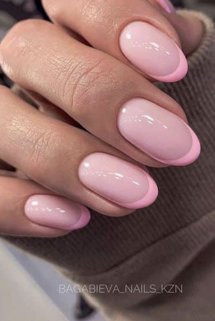 Pink Tip Nails, Pink French Nails, Tip Nails, Thanksgiving Nails, Round Nails, Pink Nail Designs, Pink Nail, Oval Nails, Classy Nails