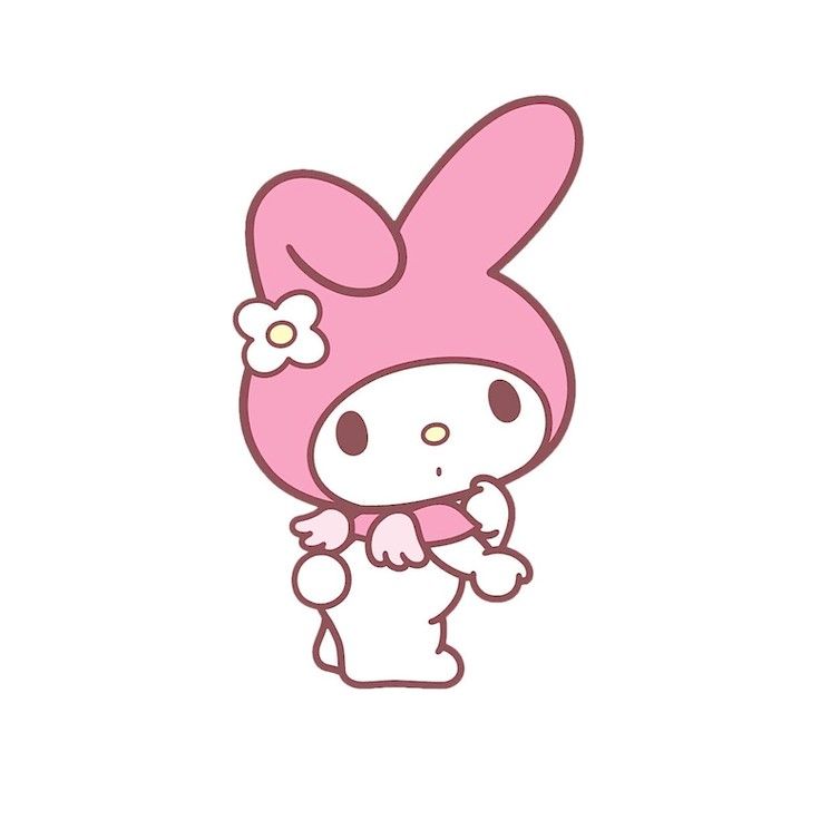 a pink bunny with a flower on its head