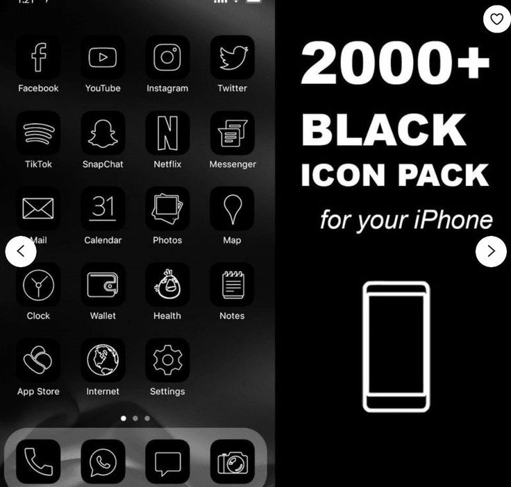 the black icon pack includes icons for iphones and other electronic devices, such as an ipod