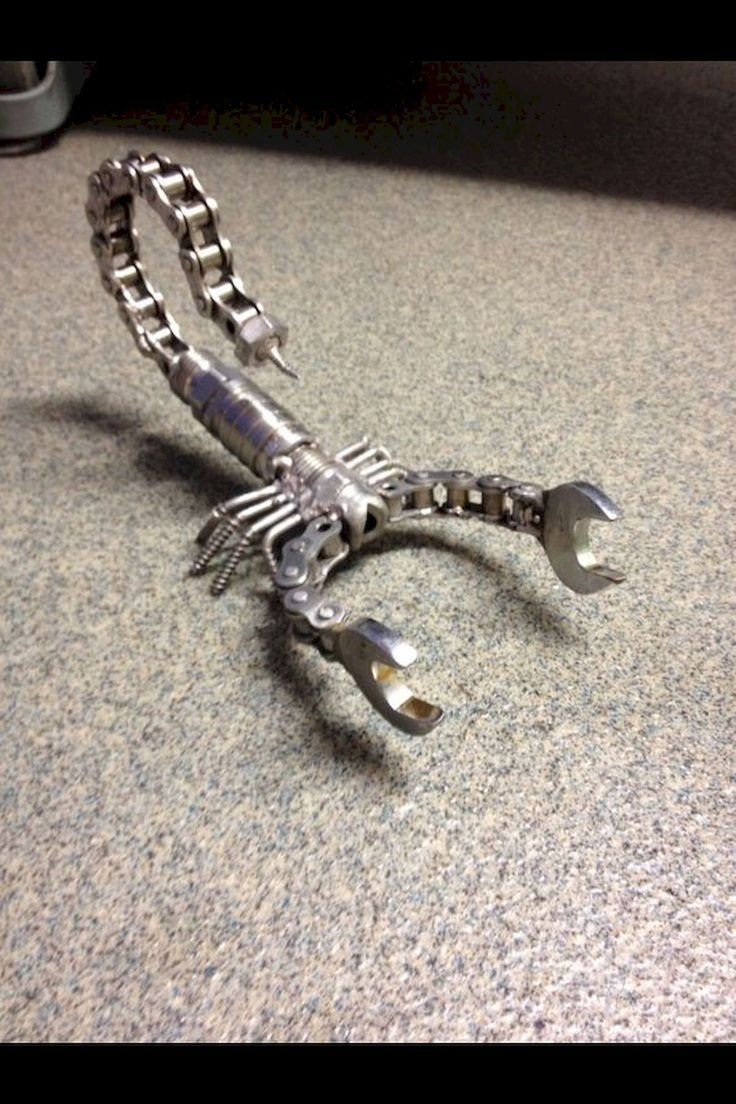 there is a small metal crab on the counter with two wrenches in it's claws