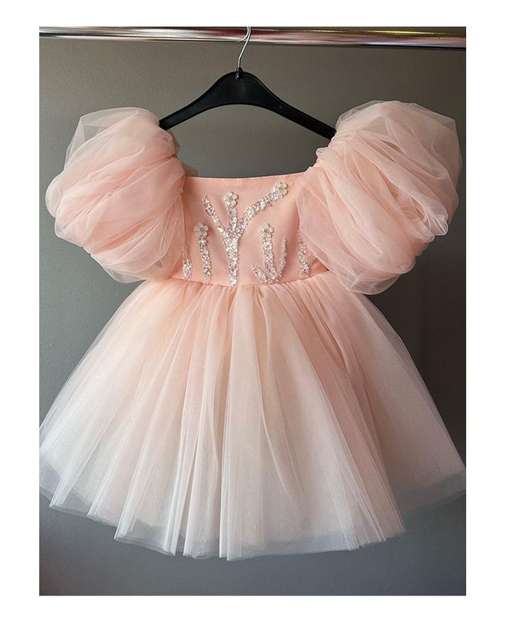 Get 10% off now! Buy short tulle ballgown princess girls party dress with bubble sleeves at cheap price online. Free stable shipping and pro custom service since 2009. Fitted Puff Sleeve Princess Dress For Parties, Princess Style Puff Sleeve Dress For Party, Puff Sleeve Tulle Party Dress, Pink Puff Sleeve Tulle Dress, Princess Style Tulle Fabric For Party, Pink Tulle Dress With Puff Sleeves, Short Sleeve Tulle Princess Dress For Party, Pink Tulle Tutu Dress With Short Sleeves, Pink Short Sleeve Tulle Tutu Dress