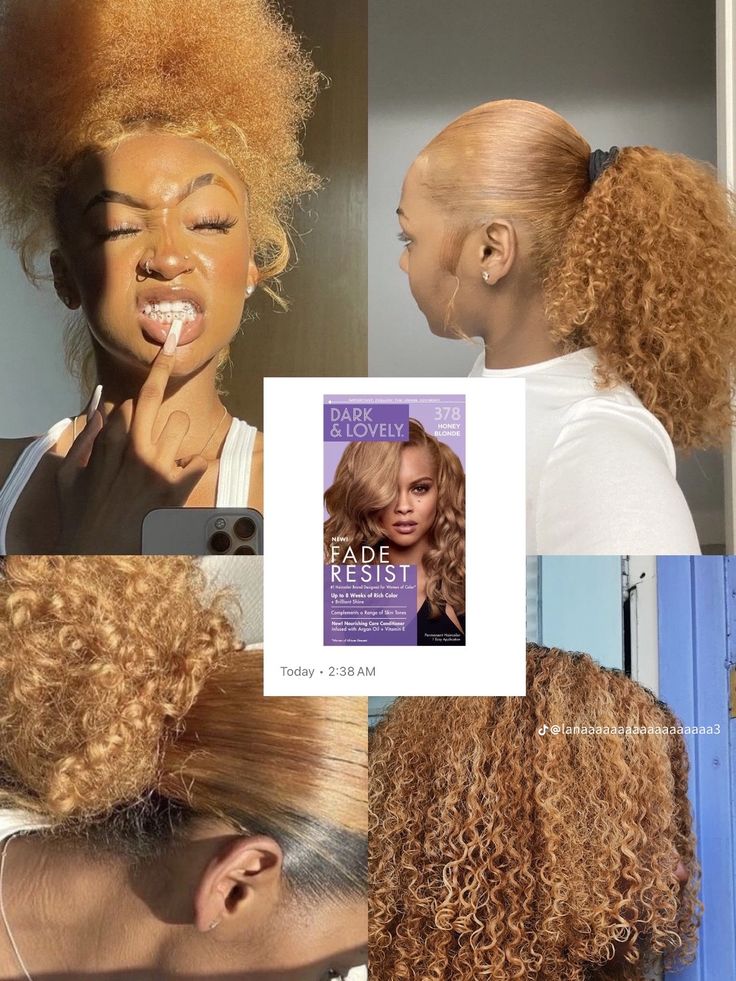 Adore Hair Dye, Honey Blond, Dyed Curly Hair, Conditioning Hair, Mixed Curly Hair, Peekaboo Hair, Honey Brown Hair, Quick Natural Hair Styles, Dyed Blonde Hair