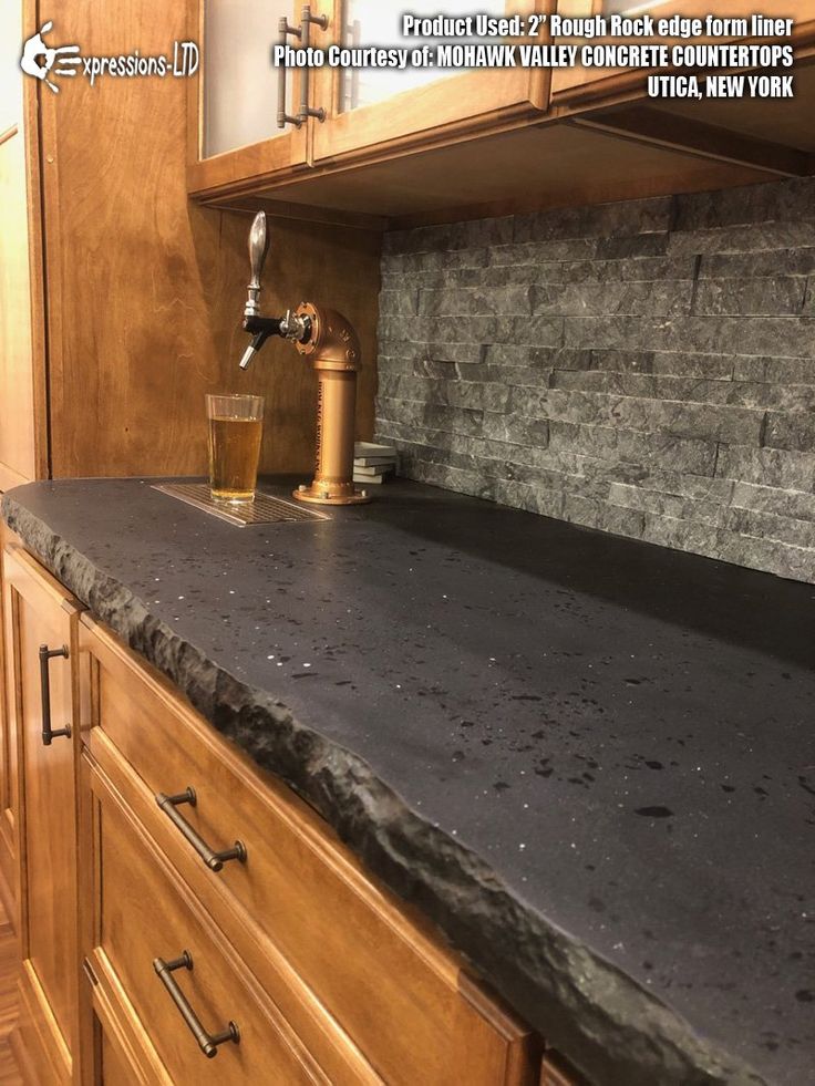 Concrete Edge Form Liner - 2 Rough Rock Granite - Expressions-LTD Stay Strong, Granite Rock, Concrete Countertops Kitchen, Diy Concrete Countertops, Kitchen Counter Top, Up House, Concrete Countertops, Kitchen Redo, Rustic Kitchen