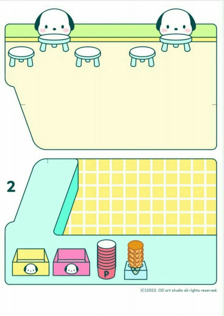 the instructions for how to make a paper doll house with furniture and accessories in it