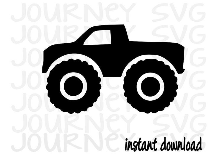 a black and white monster truck with the words journey svg