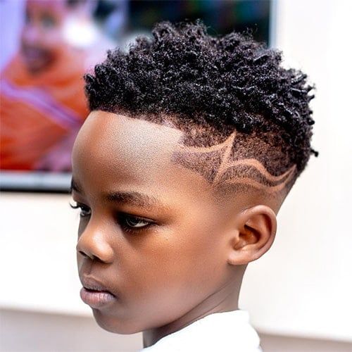 20 Best Haircuts for Black Boys in 2023 - The Trend Spotter Temp Fade Haircut Kids, Halle Hair, Unique Hair Designs, Felix Hair, Boys Haircuts With Designs, Temp Fade Haircut, Boys Braids, David Hair, Fun Hair Ideas