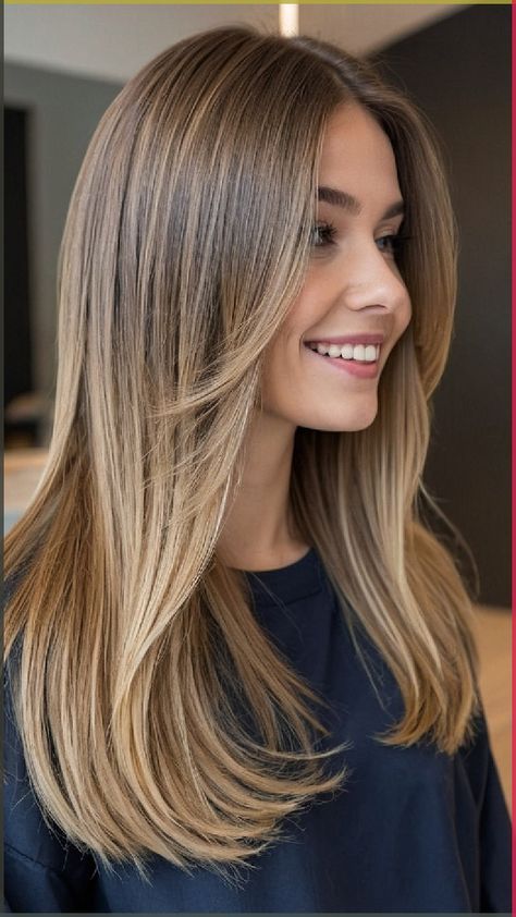 Side Part Medium Length Hair Straight, Face Framing Layers With Balayage, Haircut Ideas Medium Length Straight, Haïr Cut For Fine Hair, Haircut For Women Straight Hair, Grown Out Bangs Haircut, Haircut Woman Medium, Teen Haircuts Girls Long, Brown Balayage Hair Straight