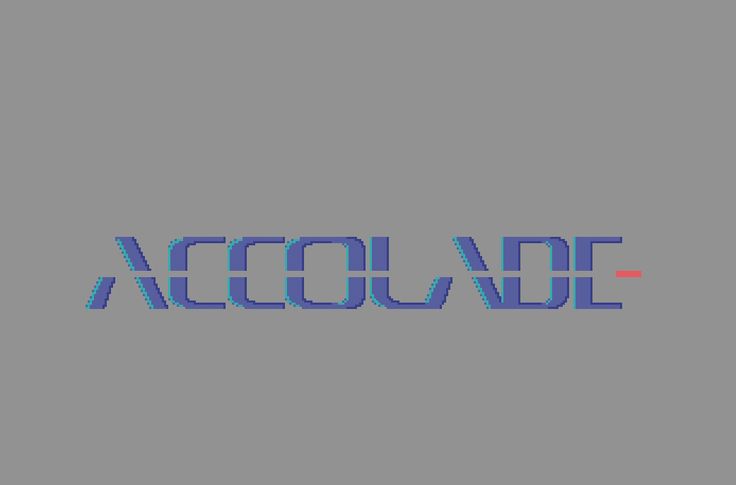 the word accolode in blue and red on a gray background