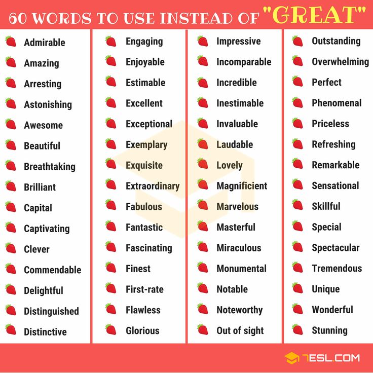 the 50 words to use instead of great