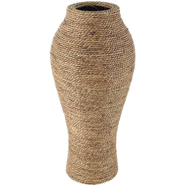 a tall vase made out of jute is shown in front of a white background