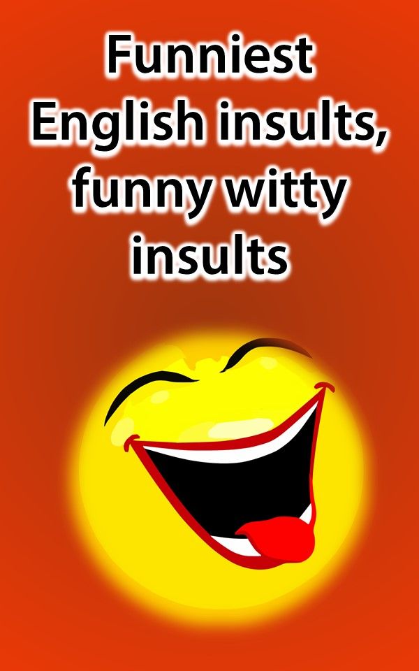 an orange background with the words funniest english insuits, funny witty insuts