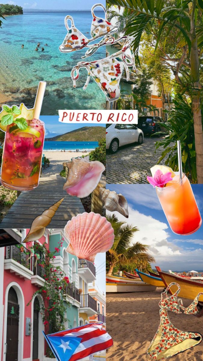 a collage of pictures with the words puerto rico