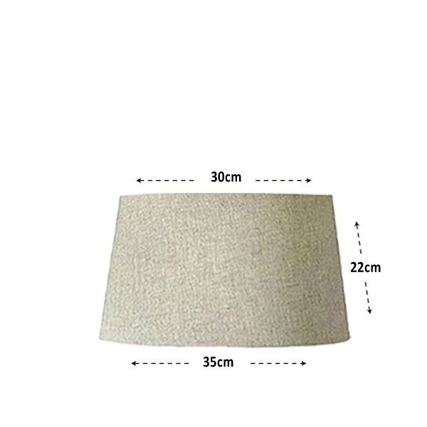 a white lamp shade with measurements