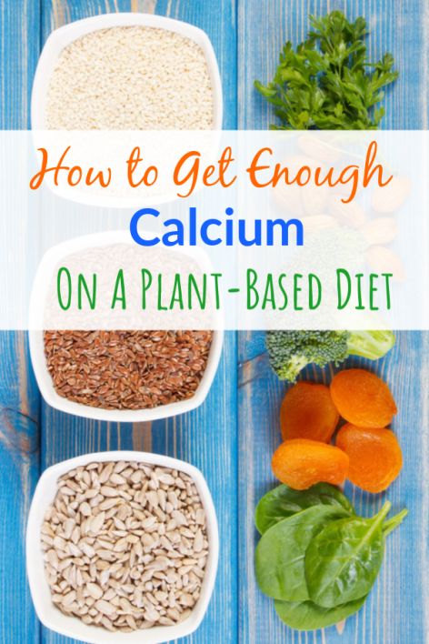 three bowls filled with different types of food and the words how to get enough calcium on a plant - based diet