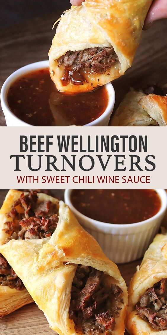 beef wellington turnovers with sweet chili wine sauce