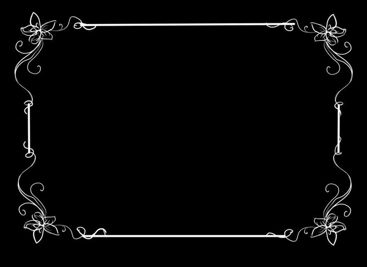 a black and white frame with swirly lines in the shape of an ornate border