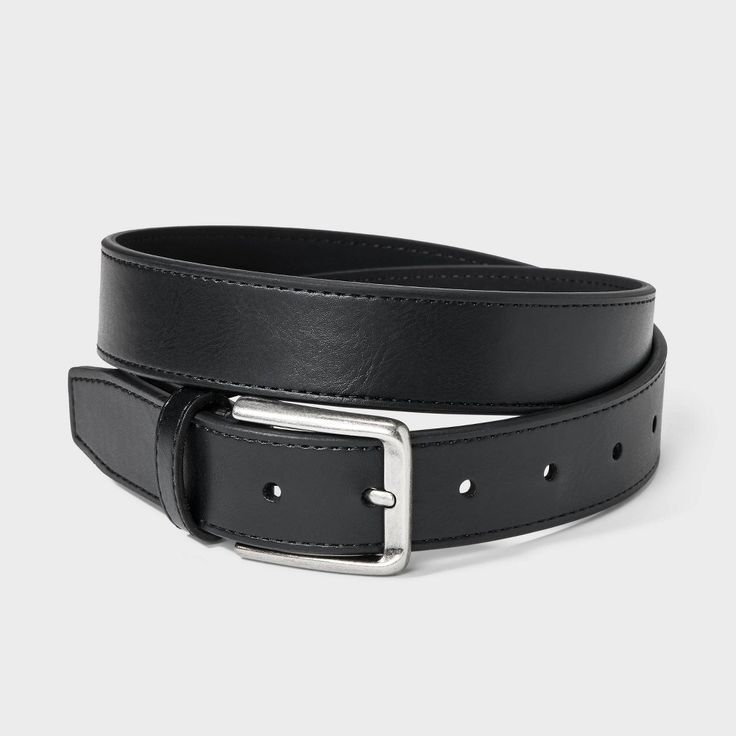 Whether you’re working in the office or lunching with friends, this Dress Belt from Goodfellow & Co™ adds the perfect finishing touch to your look. This dress belt is made from bonded leather for a comfortable and classic look. It also has a shiny silver buckle closure to complete the classy look and allows you to get a customized fit with multiple holes and loop. Pair with any of your pants to feel great all day. Goodfellow & Co™: Where style & fit are always in good company. Black Belt For Workwear, Fitted Black Belt For Workwear, Modern Fitted Belt For Work, Classic Black Belt For Workwear, Classic Black Belt For Work, Black Belt For Office Wear, Fitted Black Belt For Office, Belt Size, Shiny Silver