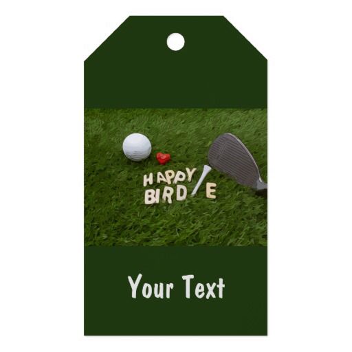 Golf Happy Birdie with golf ball on green grass Gift Tags | Zazzle.com ...