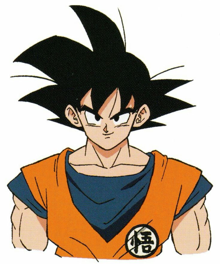 the dragon ball character is wearing an orange shirt and black hair, with his hands on his hips