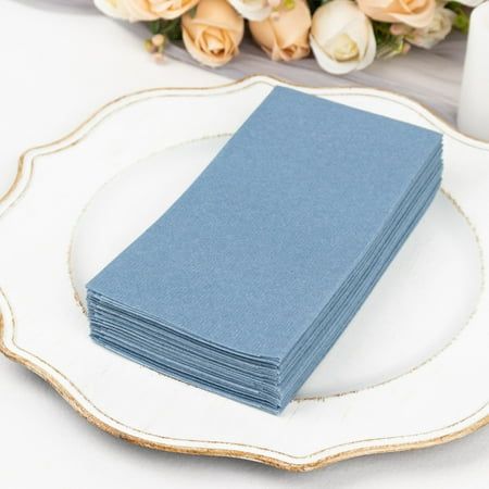 Dusty Blue Soft Linen-Feel Napkins Introducing our exquisite Soft Linen-Feel Airlaid Paper Napkins, the epitome of elegance and practicality. Made from premium-quality airlaid paper, they combine the softness of linen with the convenience of disposability, creating a unique and captivating addition to any table setting. Designed to handle even the most indulgent culinary creations, these napkins effortlessly soak up spills and messes, ensuring a seamless dining experience. Dusty Blue Airlaid Pap Wedding Cocktail Napkins, Paper Dinner Napkins, Blue Napkins, Paper Place, Blue Soft, Table Setup, Party Napkins, Wedding Cocktails, Fine Linen