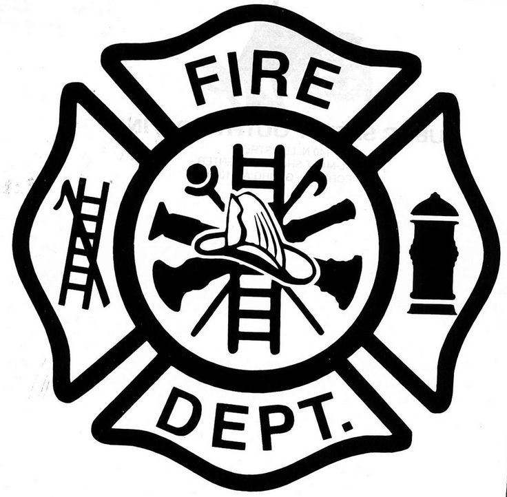 a fire department emblem with the word,'fire dept'in black and white