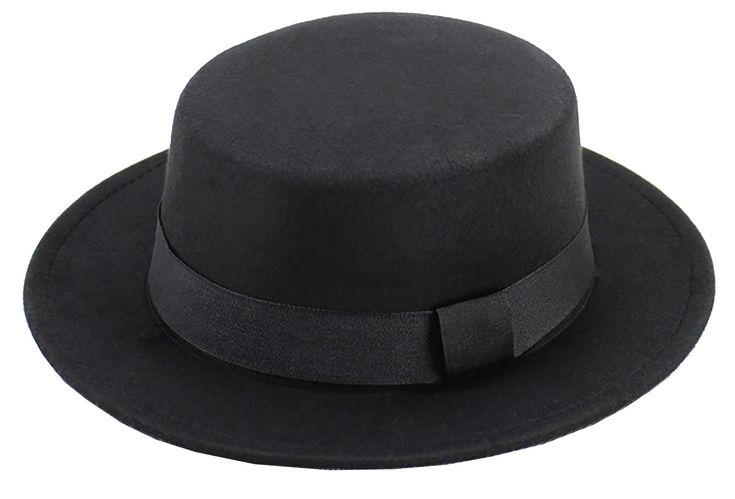 PRICES MAY VARY. Material: Soft Cloth, 65% Cotton and 35% Polyester Fiber.Breathable, Lightweight, and Comfortable for All-day Wear. Unisex Style. Flat top Fedora Hat Size: Hat circumference:56-58cm(22.04-22.83in); Brim Width: 7cm/2.75in. There is an adjust tie hidden in the lining, for your adjusting the head circumference size,making the fit perfect even for a windy day. Classic Design: Felt boater hat design will make you so fashion, elegant and charming.Can be worn with dress or casual cloth Womens Black Felt Hat, Black Manhattan, Top Hats For Women, Fedora Hat For Women, Fedora Women, Black Fedora Hat, 1920s Party, Simple Bow, Jazz Hat