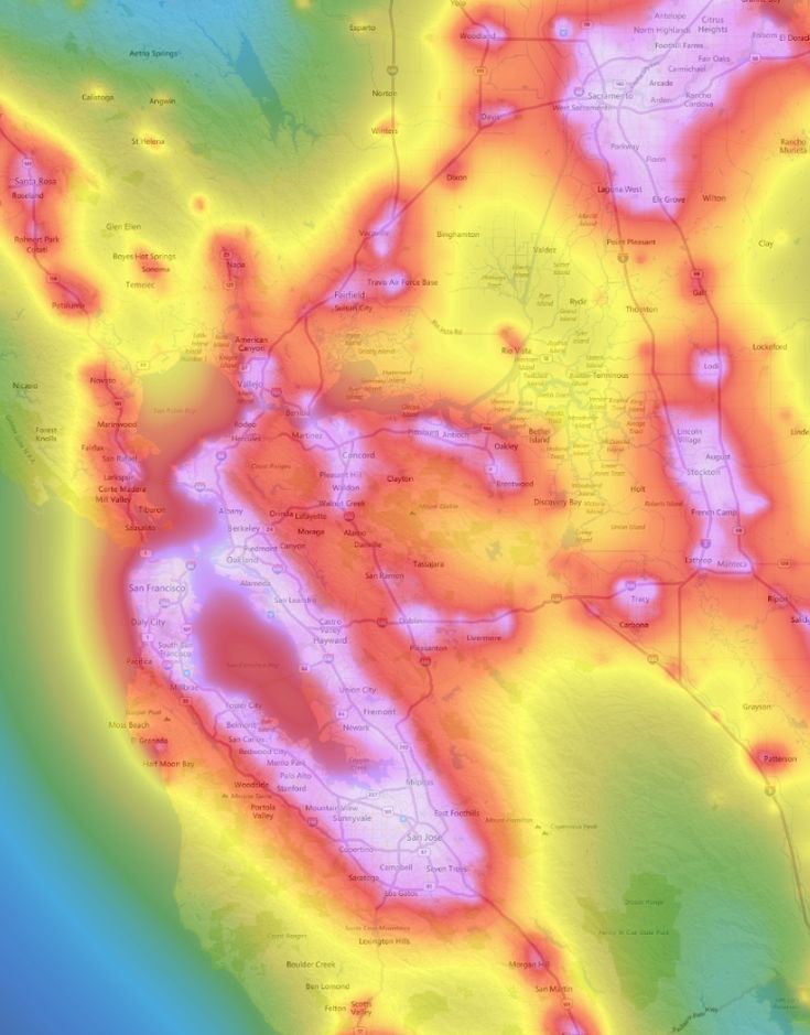 an image of a heat map showing the temperature in different parts of the world,