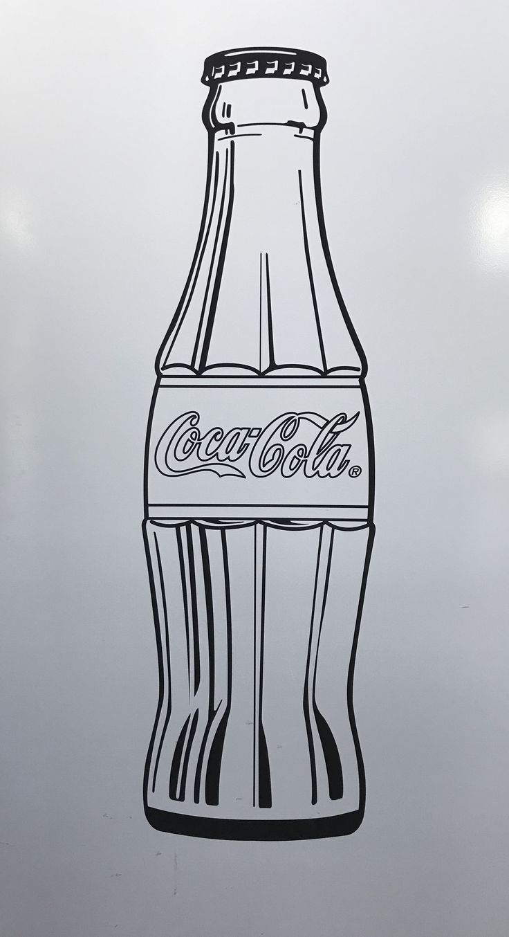 a drawing of a bottle of coca cola